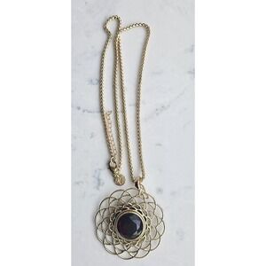 Magnabilities Gold Toned Chain & Pendant w/Magnetic Faceted Sangria Glass Gem